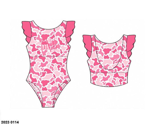 Camo Craze Flash Presale: Swim- Mom/Mini 1pc Pink Swimsuit