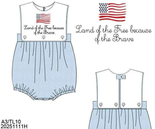 Pre Order 137: Land of the Free- Boys Woven Bubble