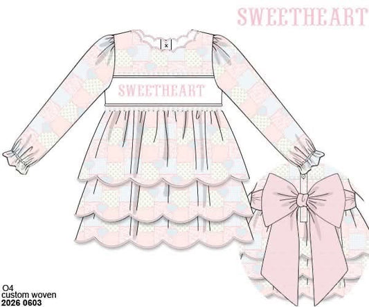 Pre Order 147: Be Mine- Girls Name Smock Woven Dress
