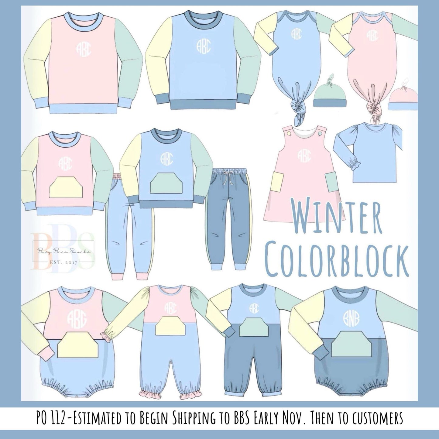 RTS: Winter Color Block- Adult/Girls Knit Jogger Set