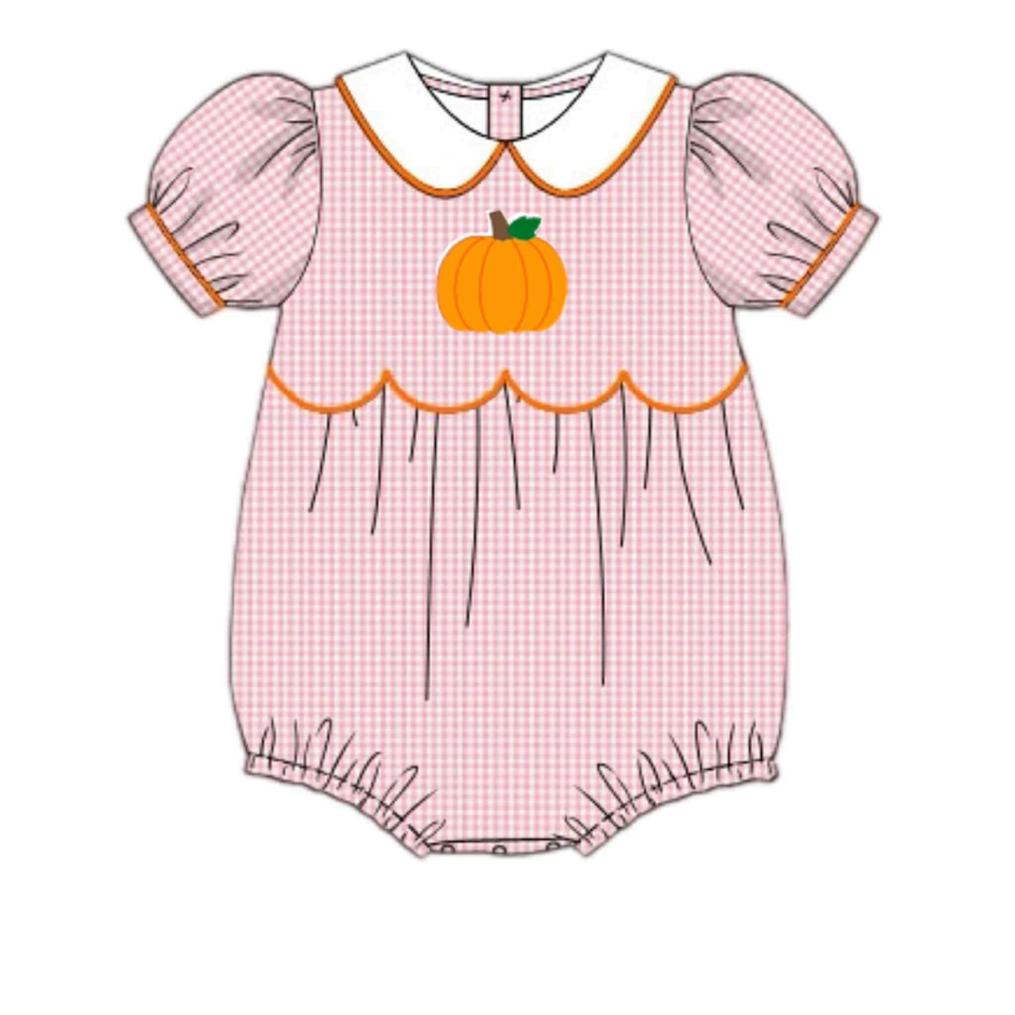 Pre Order 141: Hattie Pumpkins- Girls Woven Bubble