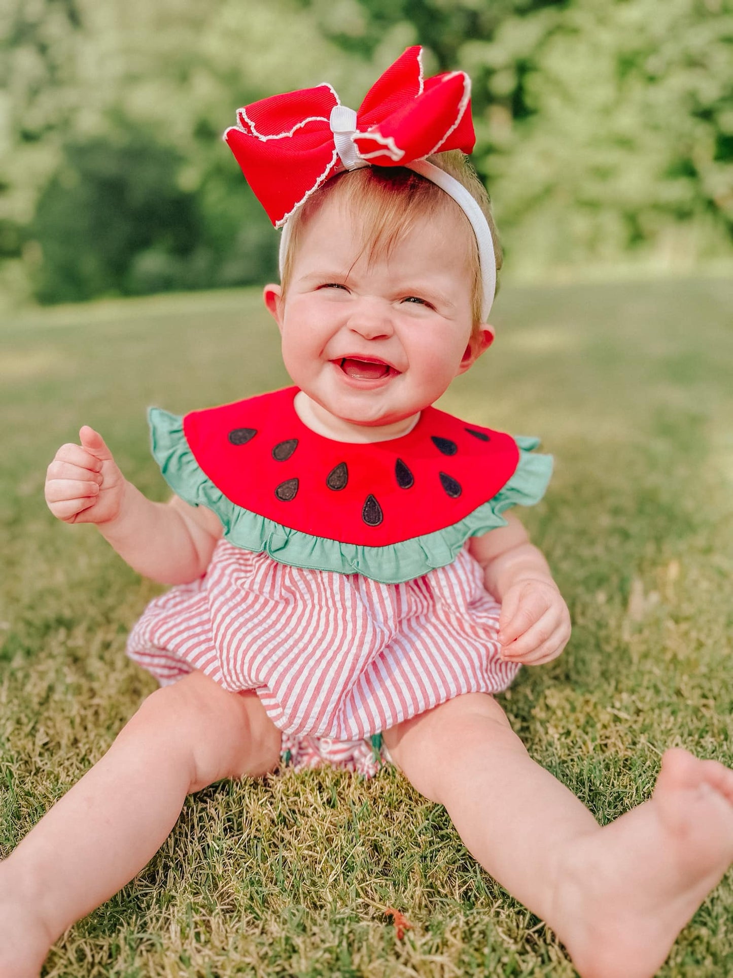 Pre Order 136: Slice of Summer- Girls Seersucker Bubble