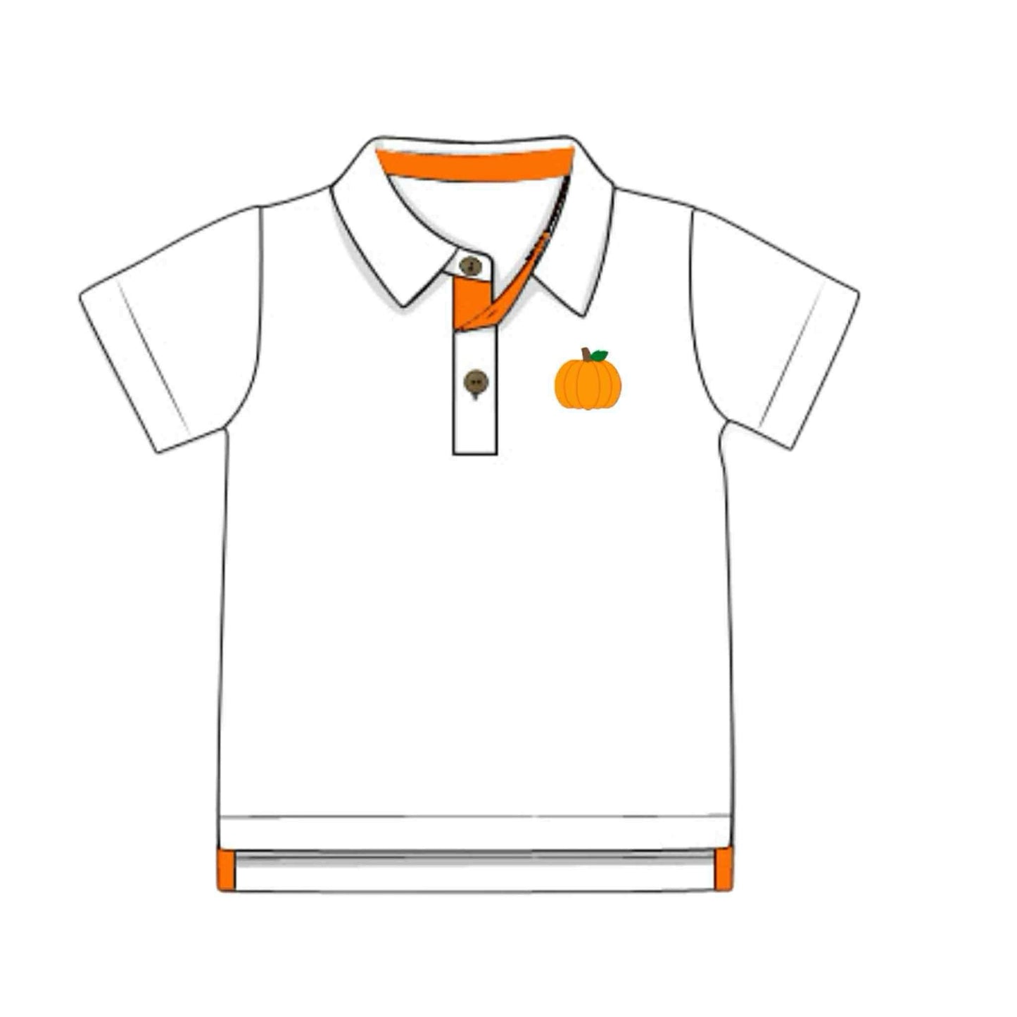 Pre Order 141: Hattie Pumpkins- Boys Knit Polo