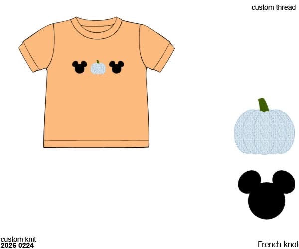 RTS: Halloween Shirt Only- French Knot Mouse Boys Shirt