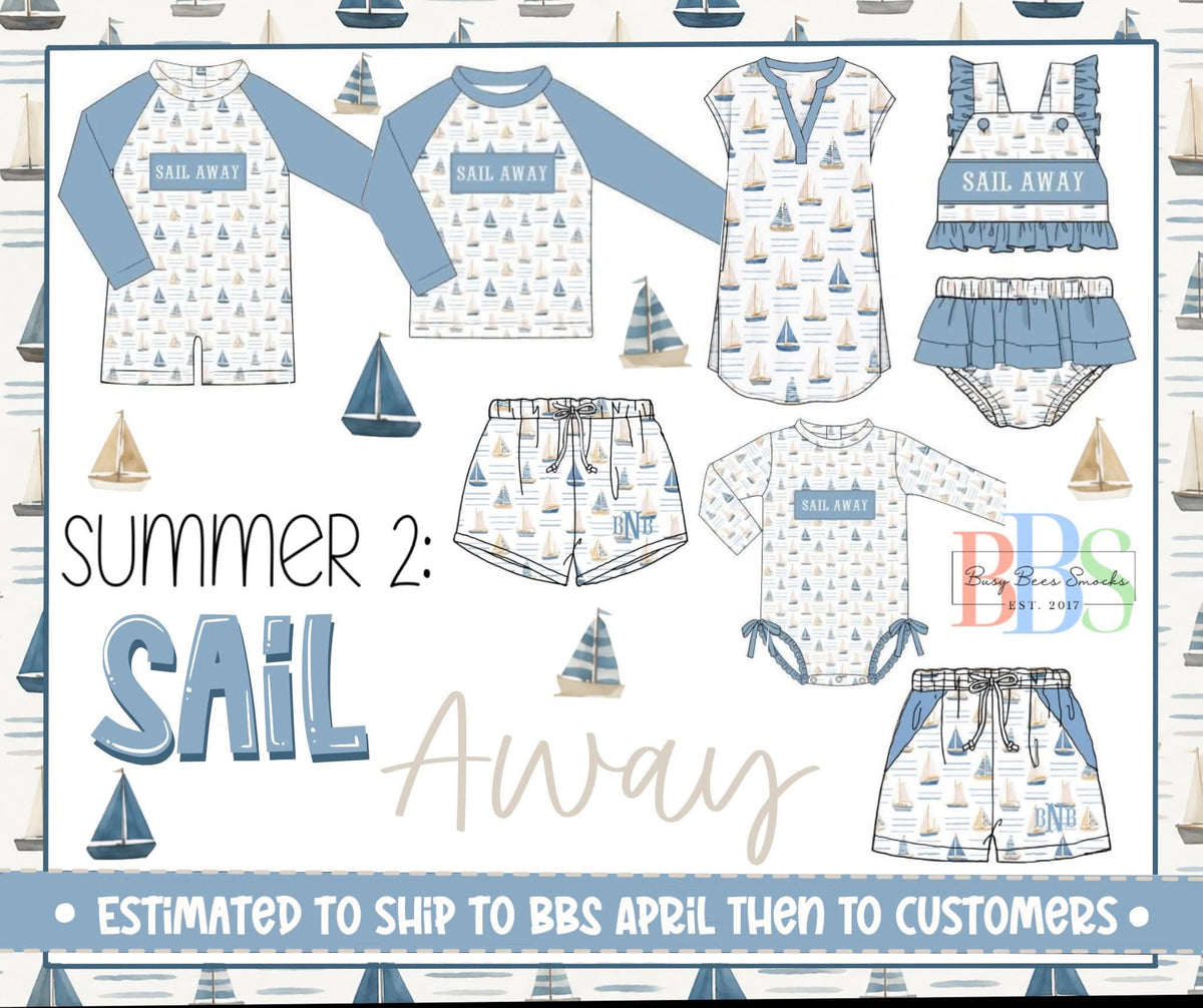 Pre Order 152: Sail Away- Boys Woven Swim Shorties