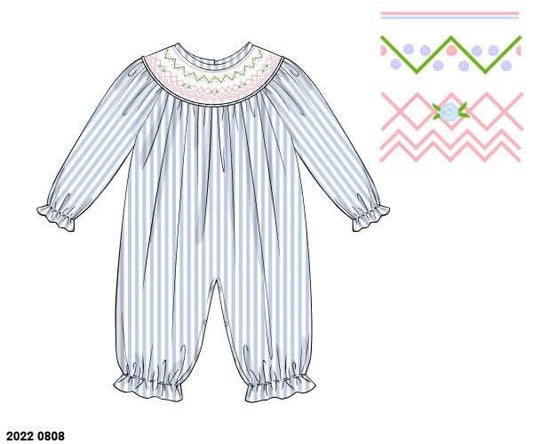 Pre Order 147: Geo Stripes- Girls Knit Romper