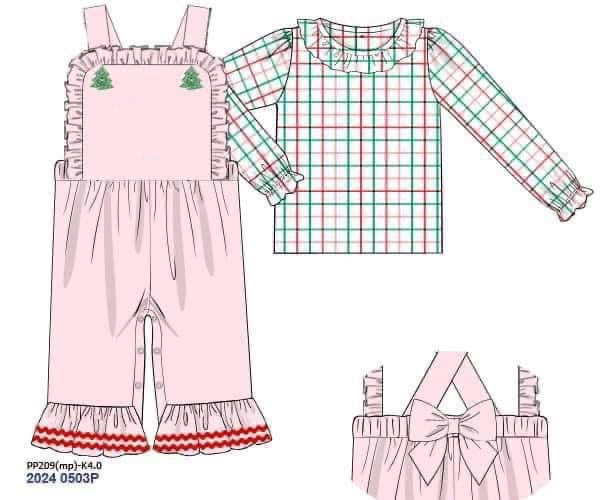 RTS: Merry & Bright- Girls Knit 2pc Romper