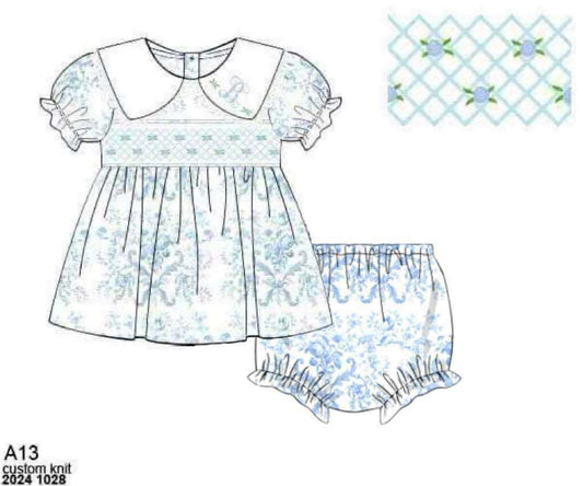 Pre Order 132: Tillie Toile- Girls Woven Bloomer Set