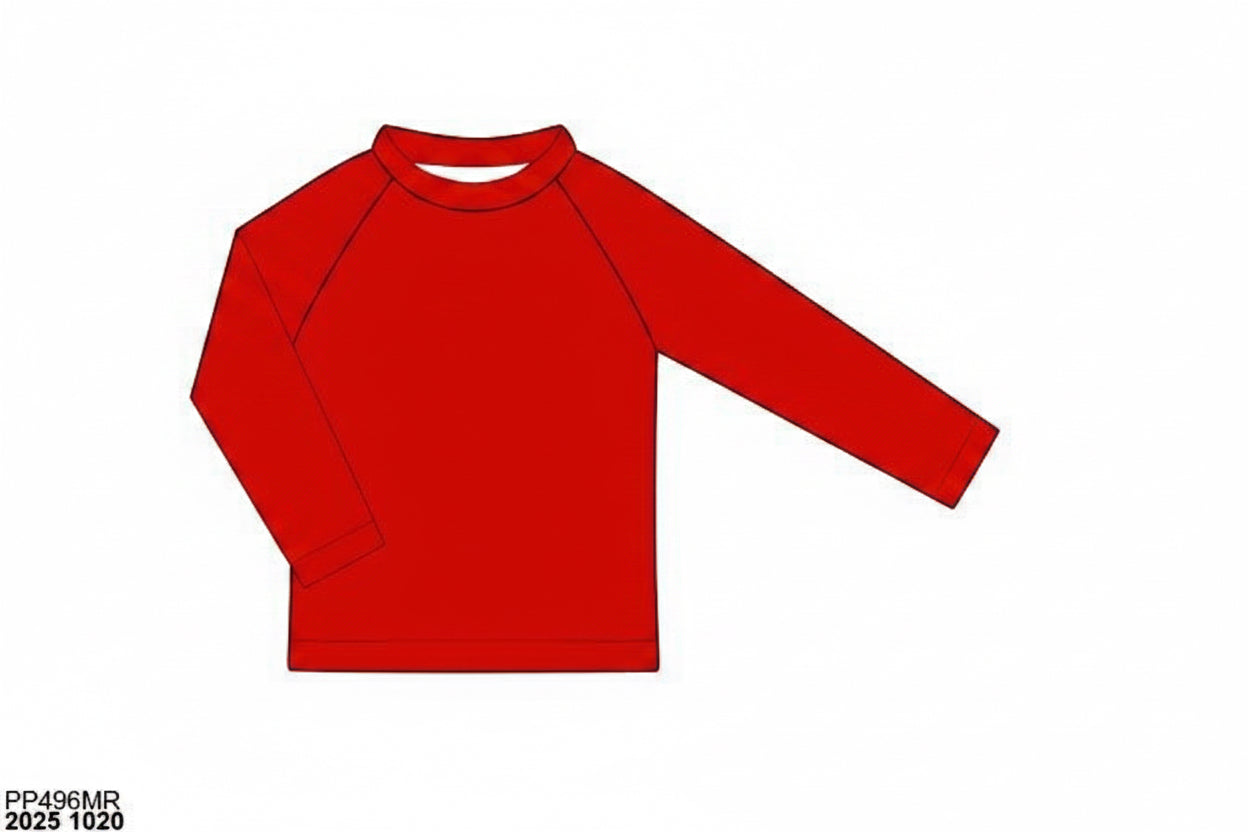RTS: Liberty Belle- Boys Red Rash Guard Swim Top