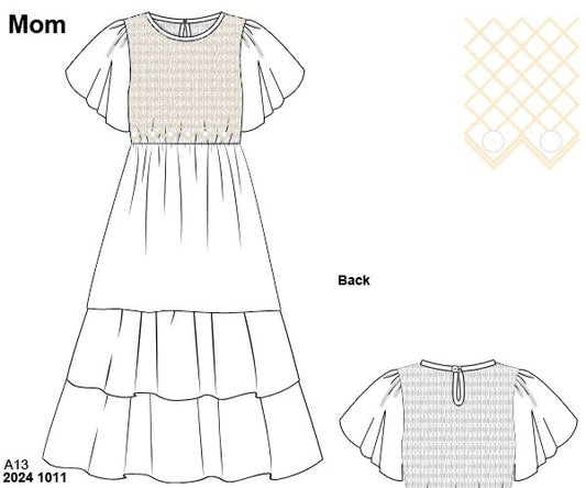 Pre Order 133: Hattie's Heirloom- Mom/Mini Woven Maxi Dress