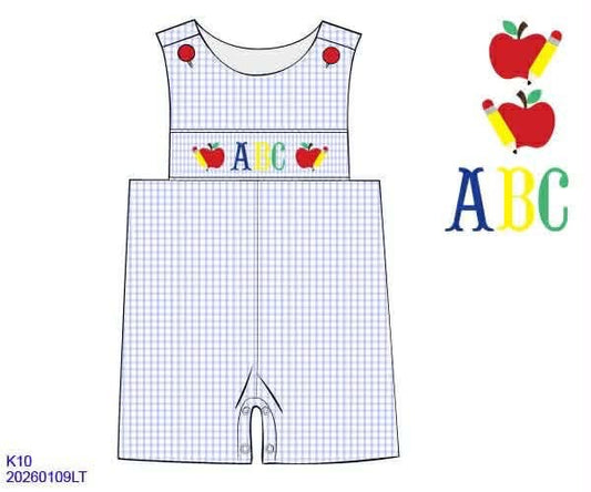 Pre Order 139: ABC, 123- Boys Woven Shortall