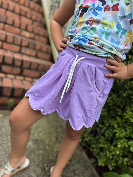 RTS: Royalty Era- Girls Knit Purple Skort