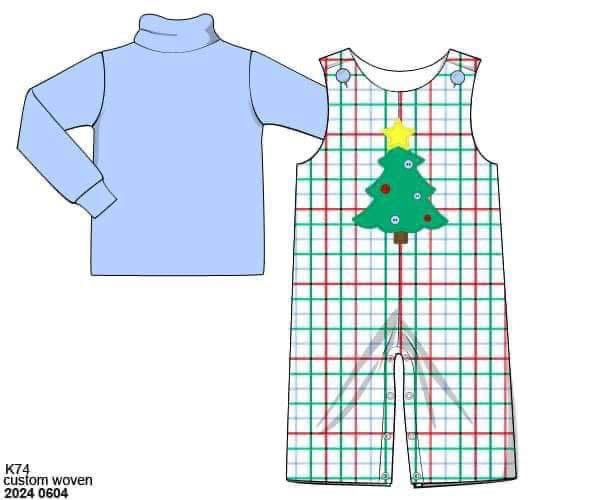 RTS: Merry & Bright- Boys Woven 2pc Longall