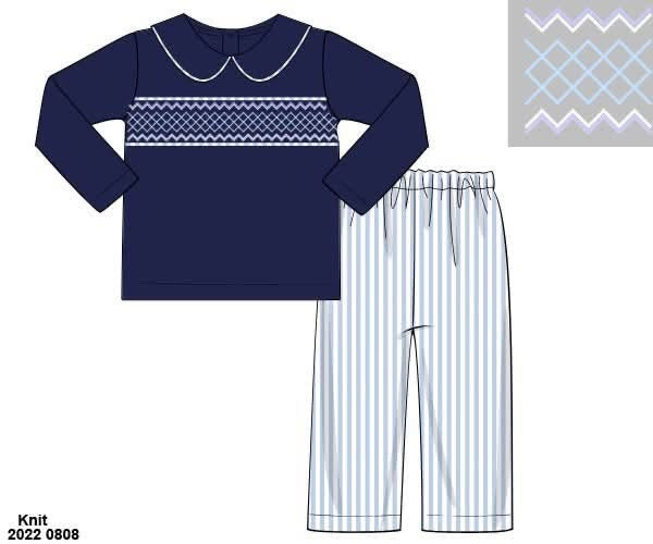 Pre Order 147: Geo Stripes- Boys Knit Pant Set