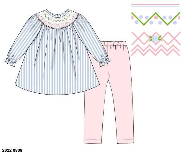 Pre Order 147: Geo Stripes- Girls Knit Legging Set