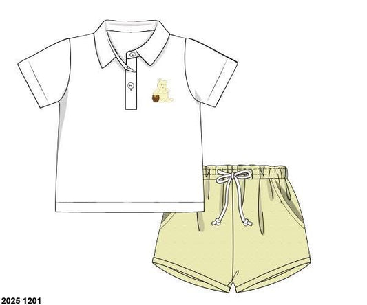 Pre Order 137: Silly Ol' Bear- Boys Woven Shortie Set
