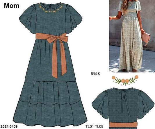 RTS: Golden Meadows- Mom/Mini Linen Maxi Dress