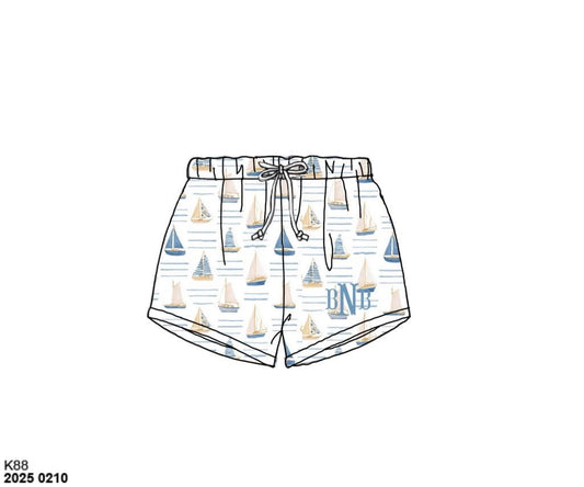 Pre Order 152: Sail Away- Boys Woven Swim Shorties