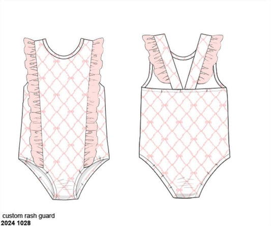 RTS: Ella Beau- Girls 1pc Sleeveless Rash Guard Swim