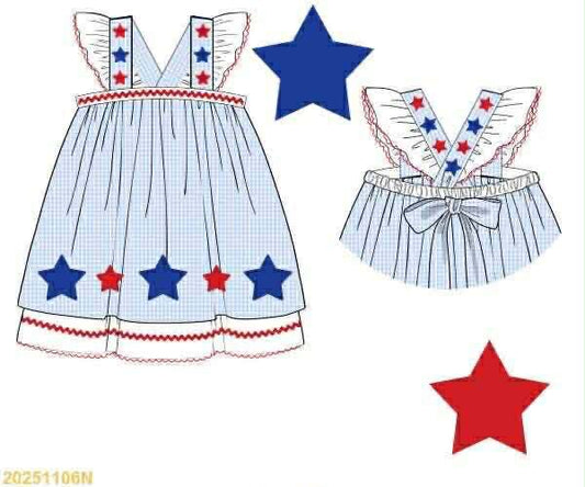 Pre Order 137: Hidle Stars- Girls Woven Dress