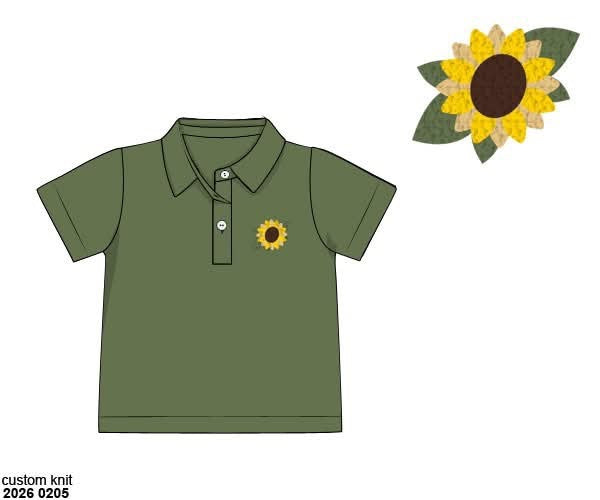 RTS: Sunflowers- Boys Knit Polo