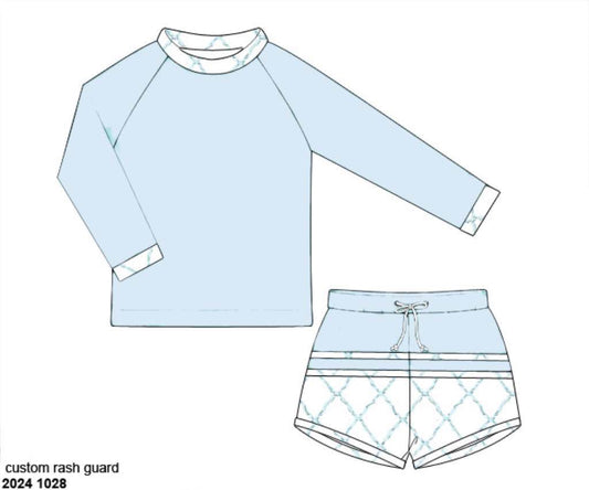 RTS: Ella Beau- Boys 2pc Rash Guard Brief Set