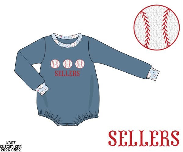 Pre Order 145: Baseball Babes- Boys French Knot Bubble
