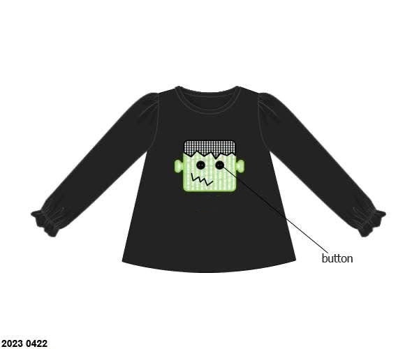 RTS: Halloween Shirt Only- Frankenstein Girls Shirt