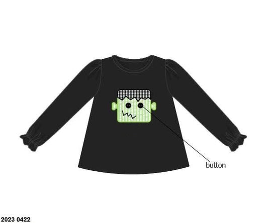 RTS: Halloween Shirt Only- Frankenstein Girls Shirt