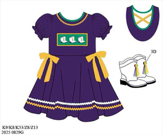 Pre Order 132: Fleur De' Fun- Girls Smocked Knit Dress