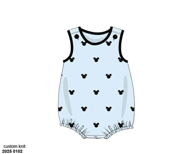 Pre Order 152: Boys Only- Earrey Mouse Embroidered Bubble