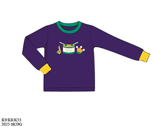 Pre Order 132: Fleur De' Fun- Boys Knit Appliqué Shirt