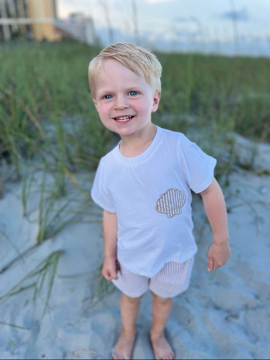 Pre Order 136: Seashells- Boys Shortie Set