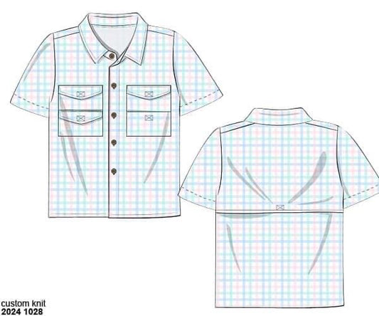 RTS: Prescott Plaid & Petals Name Smocks- Dad/Boys Woven Shirt