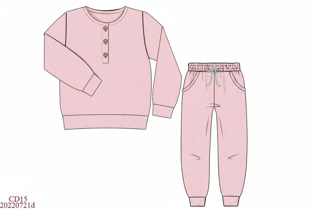 RTS: Comfy Cozy Joggers- Adult/Mini Pink Sweater Jogger Set (Without Monogram)