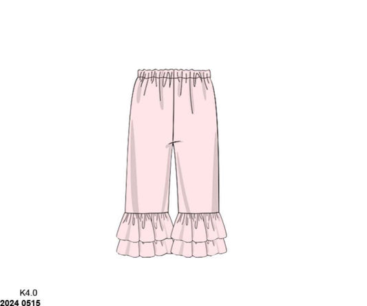 RTS: Girls Knit Ruffle Pants- Pink