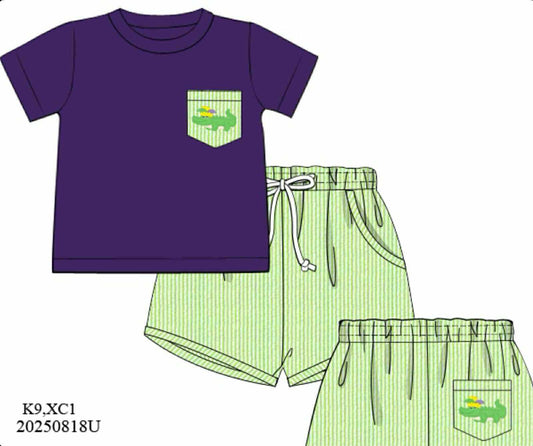 Pre Order 132: Fleur De' Fun- Boys Woven Shortie Set