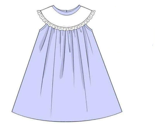 RTS: Blue Simple Monograms- Girls Knit Dress