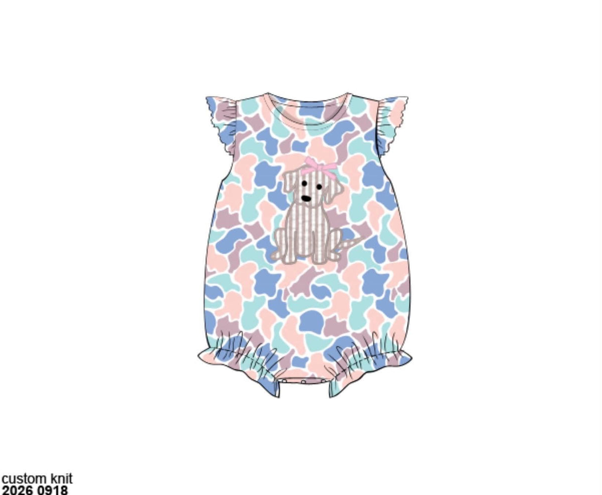 Pre Order 150: Camo Mutt- Girls Knit Bubble