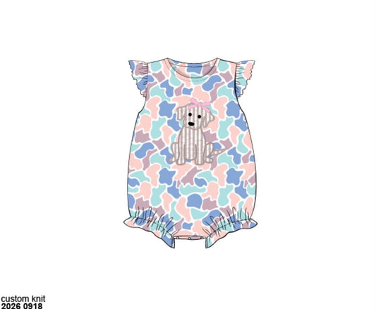 Pre Order 150: Camo Mutt- Girls Knit Bubble