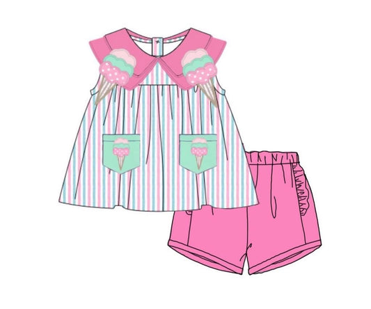 Pre Order 151: Sweetest Scoops- Girls Knit Shortie Set