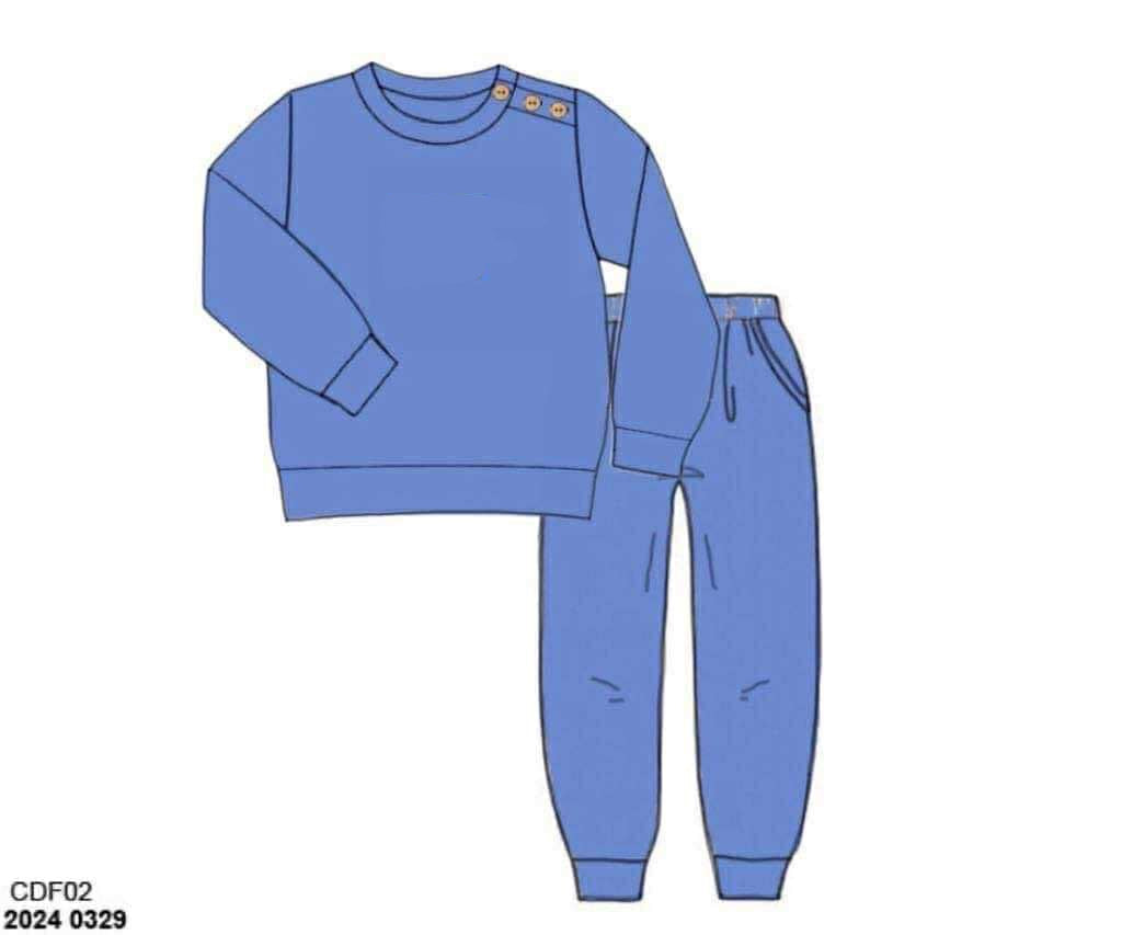 RTS: Comfy Cozy Joggers- Adult/Mini Cobalt Blue Sweater Jogger Set