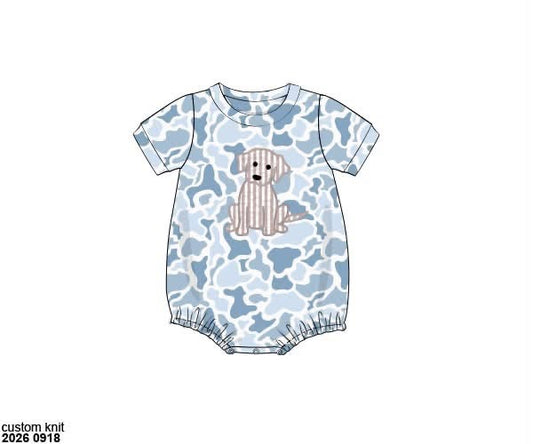 Pre Order 150: Camo Mutt- Boys Knit Bubble