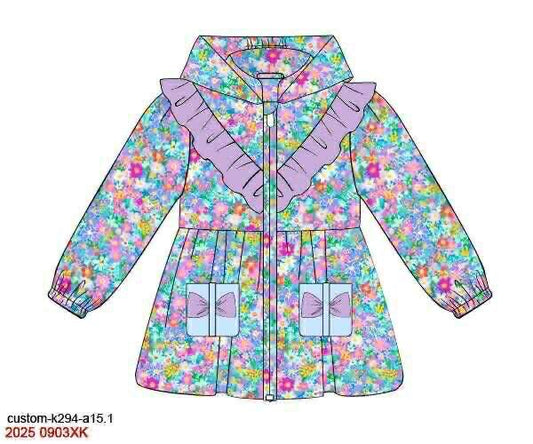 Pre Order 132: Windbreakers- Girls Lilac Blooms Jacket