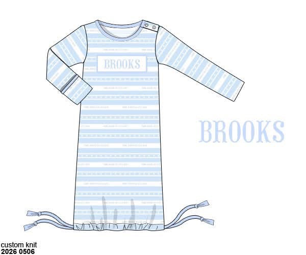 Pre Order 145: Thank Heaven- Boys Name Smock Knit Gown