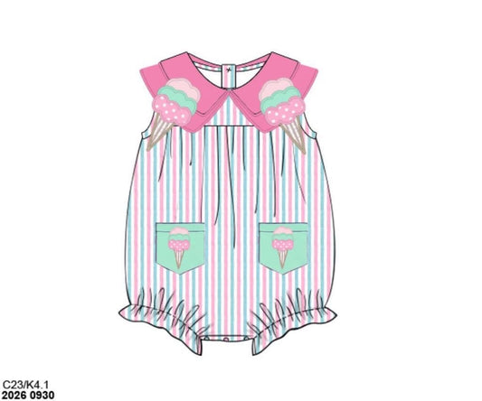 Pre Order 151: Sweetest Scoops- Girls Seersucker Bubble
