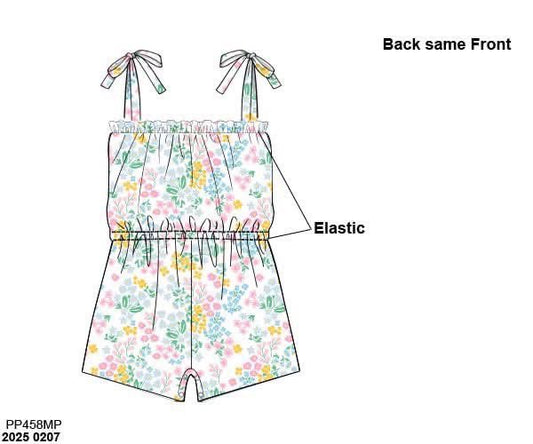 RTS: Flower Power- Girls Knit Romper