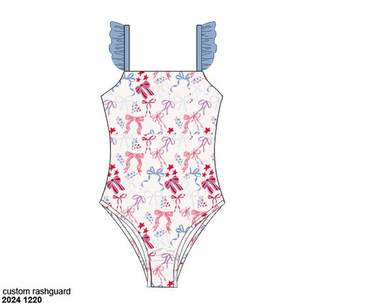 RTS: Party in the USA- Mom 1pc Rash Guard Swim