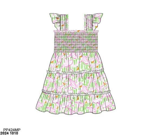 RTS: Flamingo Tropics- Girls Pink Knit Tunic Top