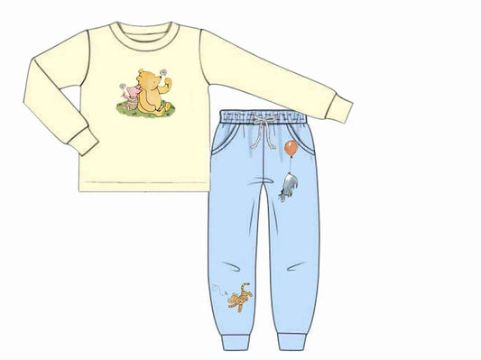 RTS: Honey Bear- Boys Knit Jogger Set